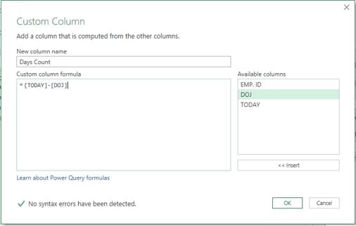 Power Query Custom Column
