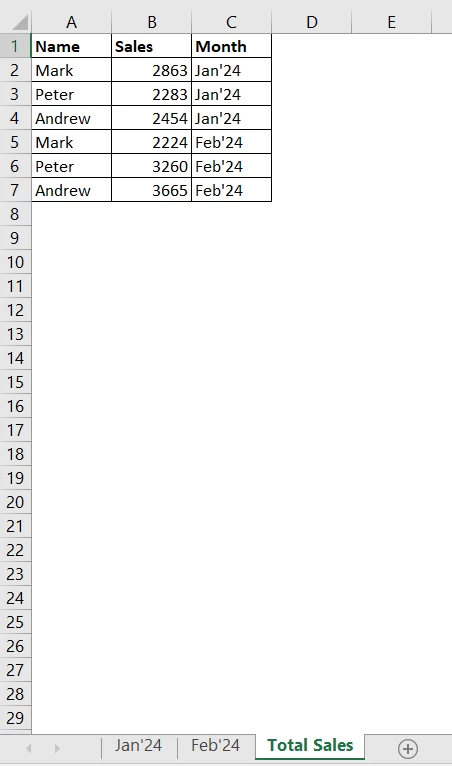 Consolidate Multiple Sheets Using Macro